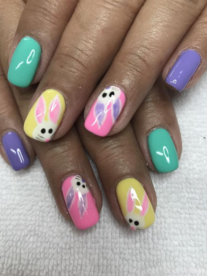 пасхальные короткие ногти